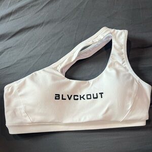 White Asymmetric Sports Bra